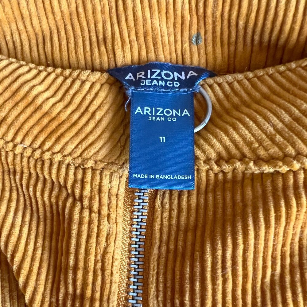 Arizona Jeans Co. Corduroy Yellow Mini Skirt Size 11 Juniors Y2K 70’s Retro - Picture 3 of 4